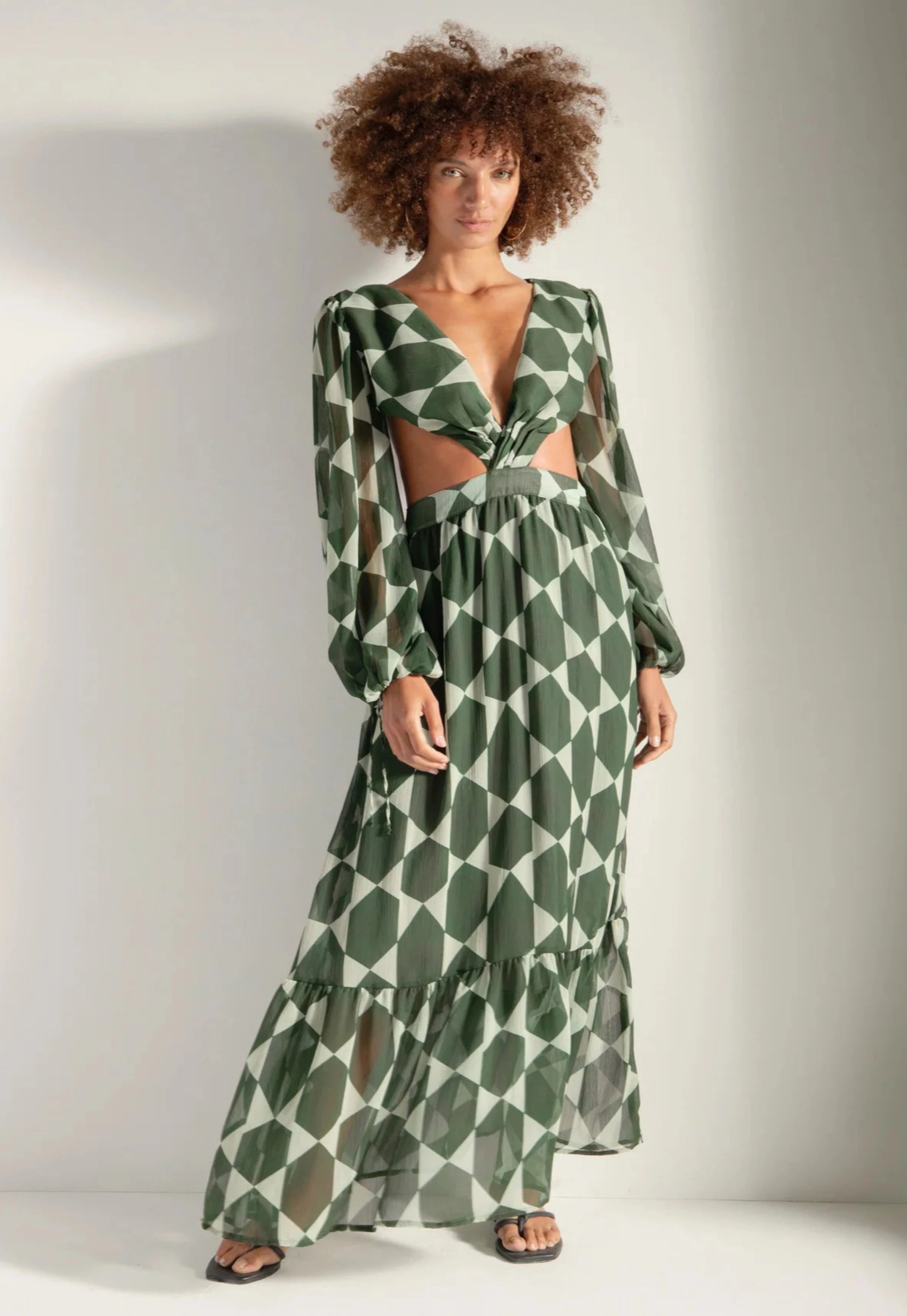 Vestido Estampado Verde