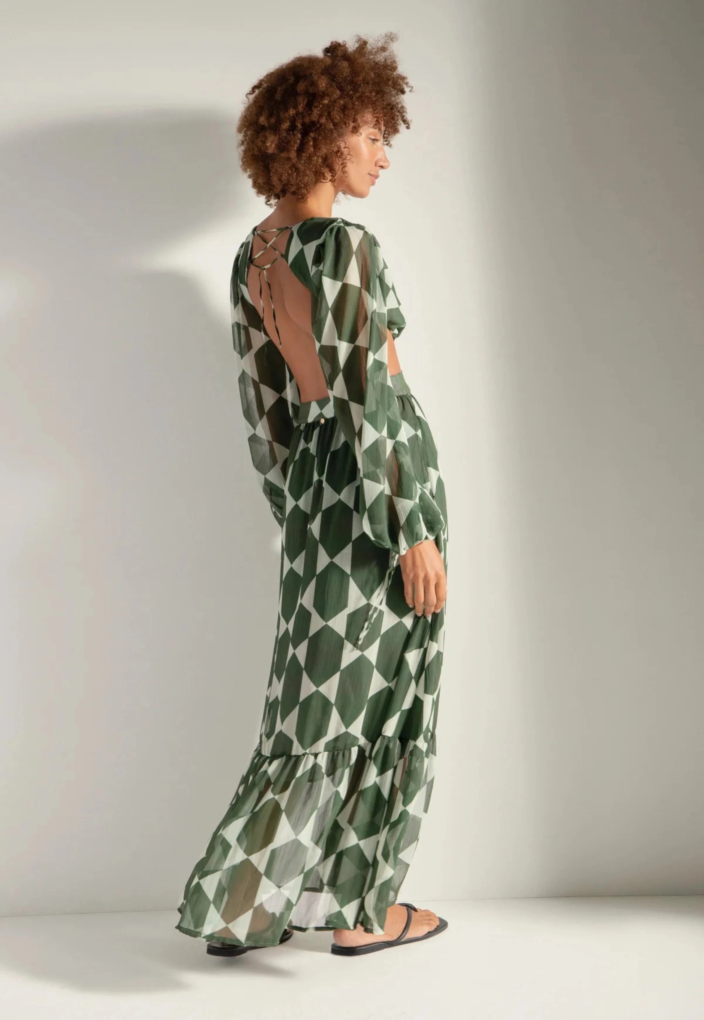 Vestido Estampado Verde
