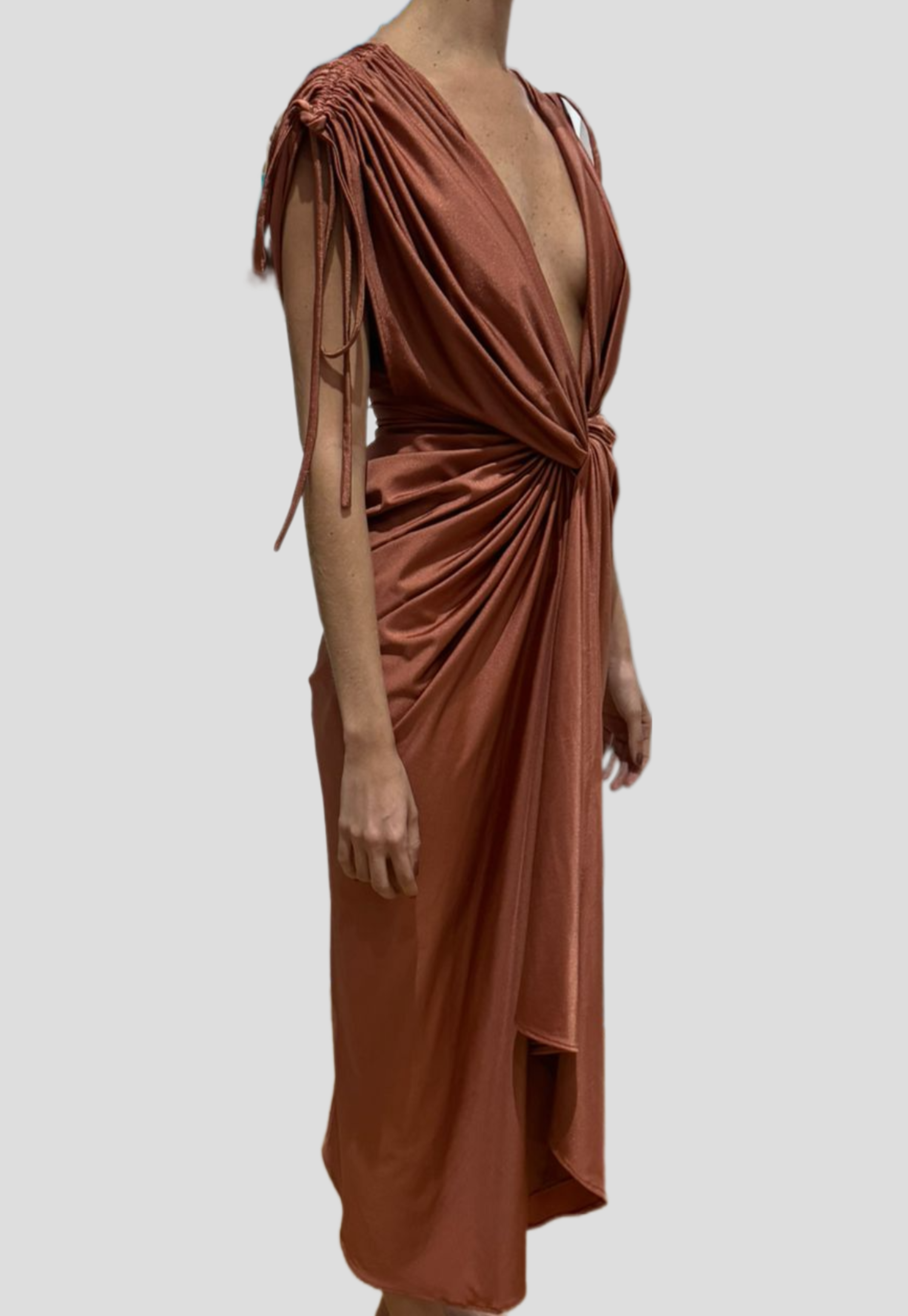 Vestido Cobre Metalizado