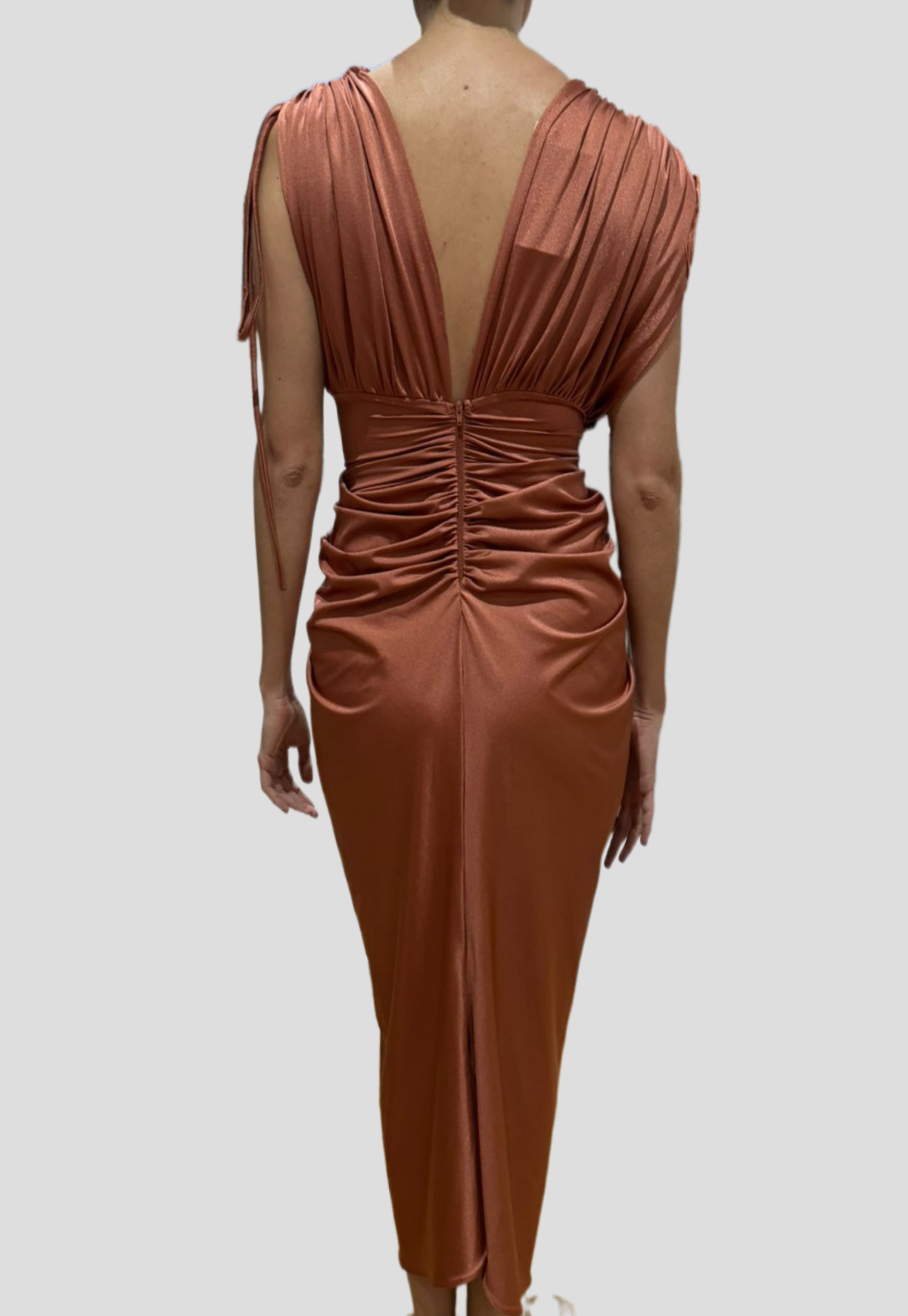 Vestido Cobre Metalizado
