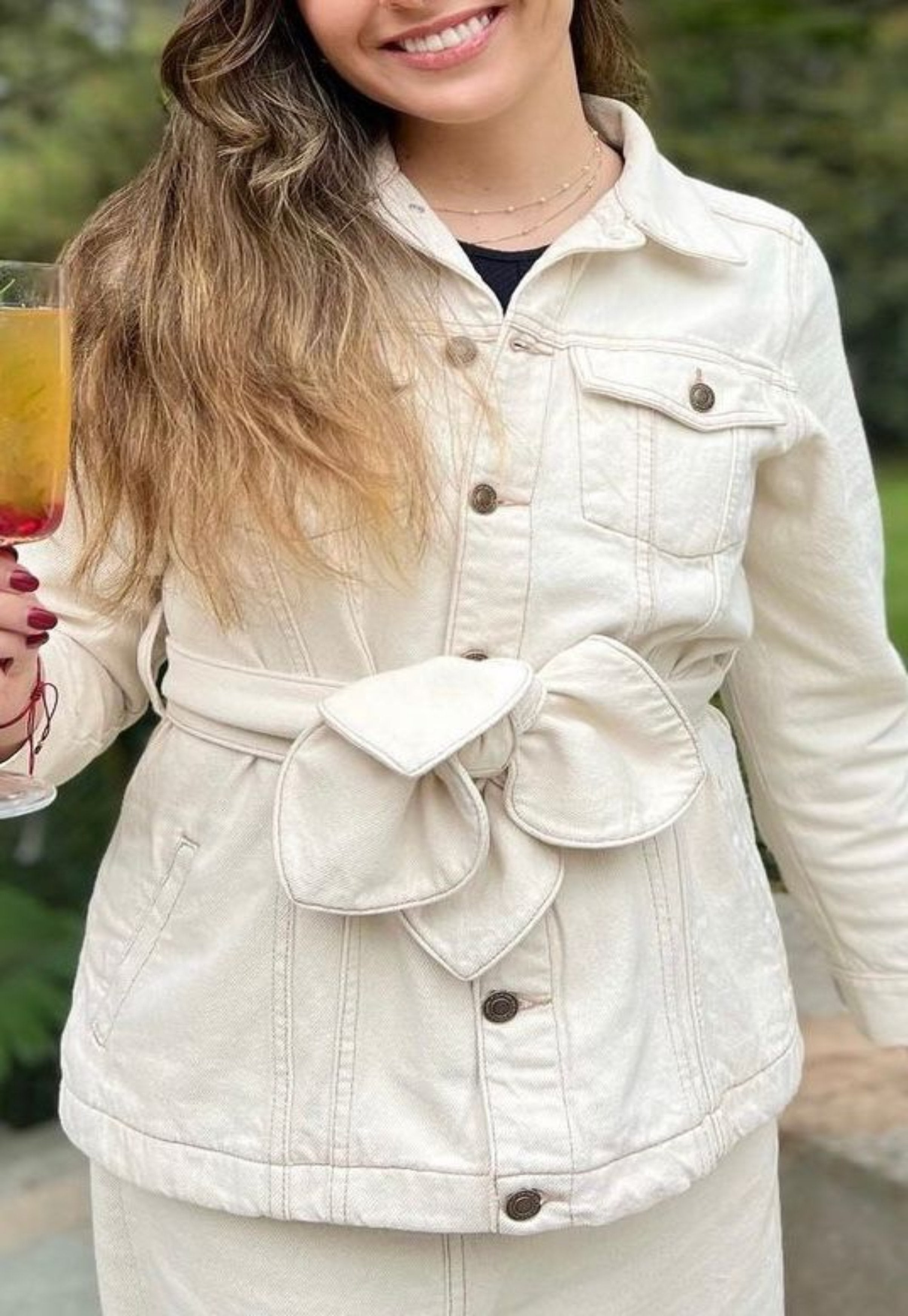Chaqueta Tormenta Floral Beige