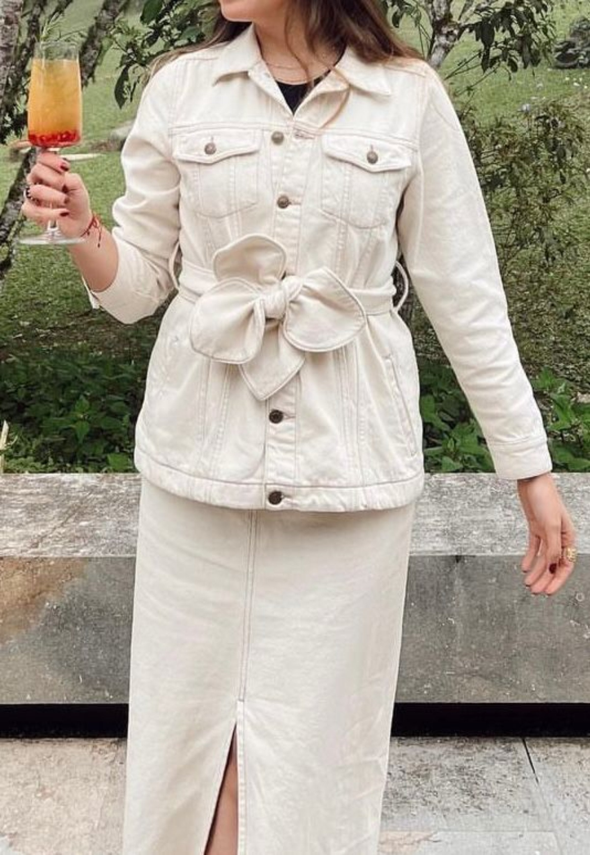 Chaqueta Tormenta Floral Beige
