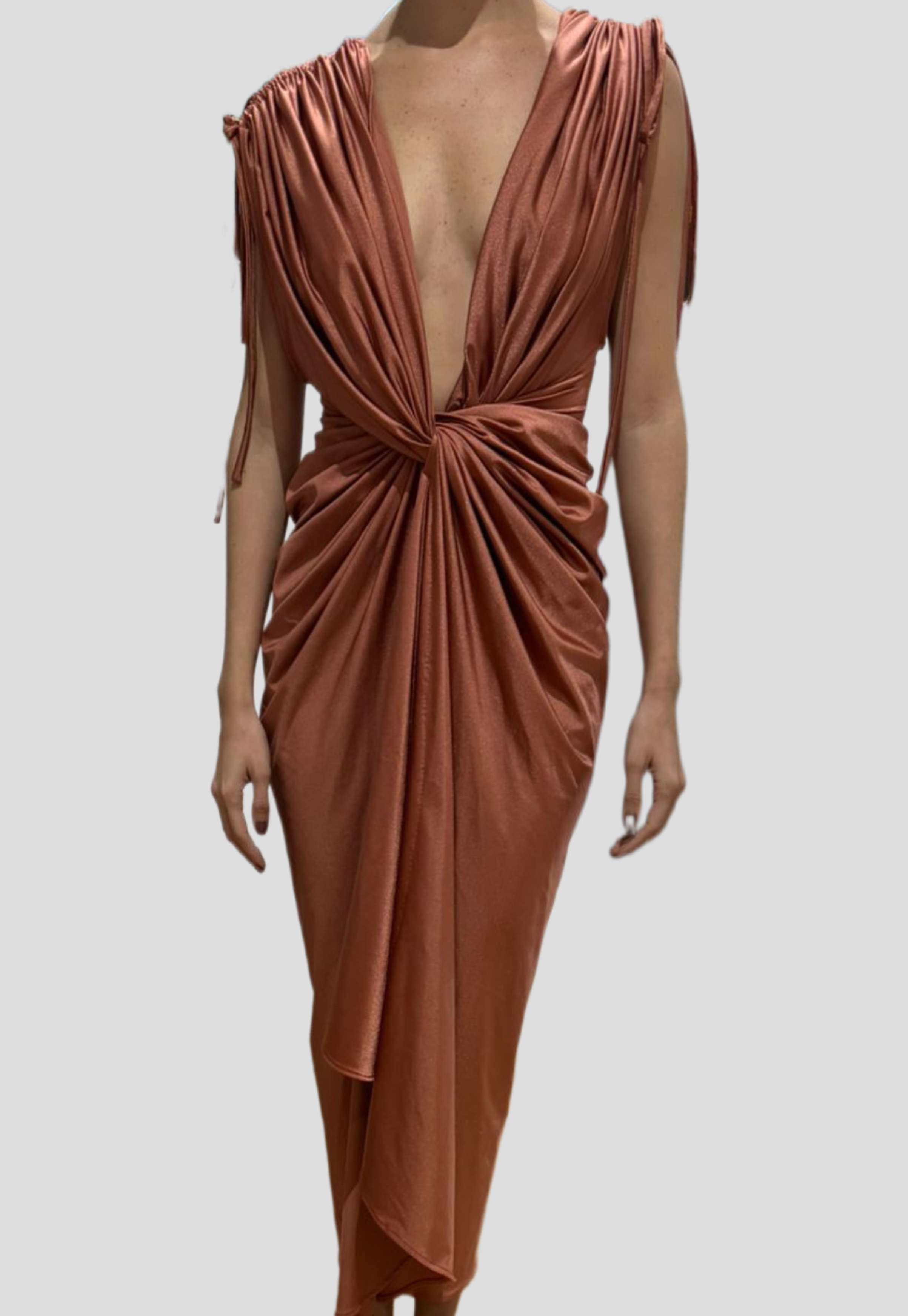 Vestido Cobre Metalizado