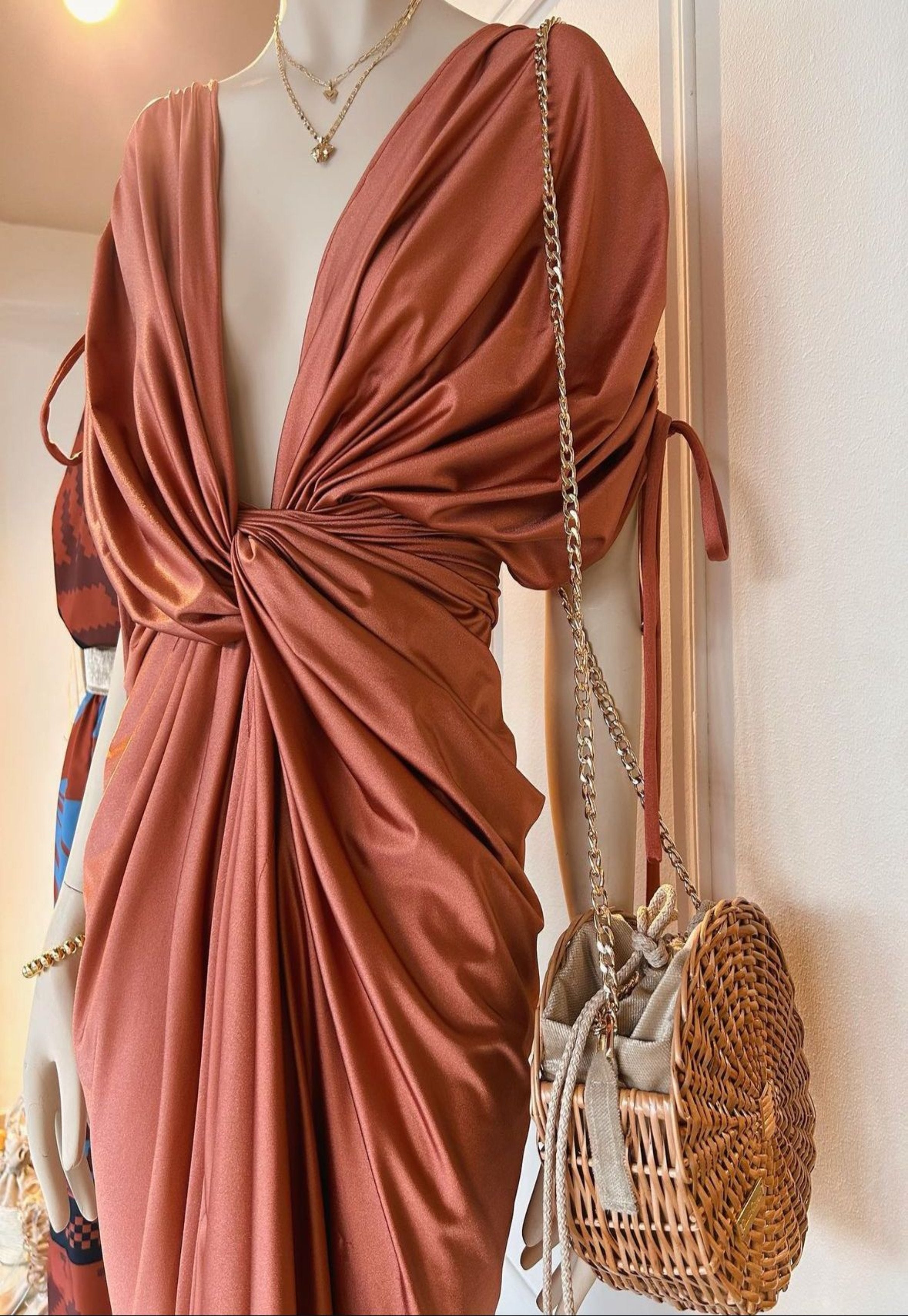 Vestido Cobre Metalizado